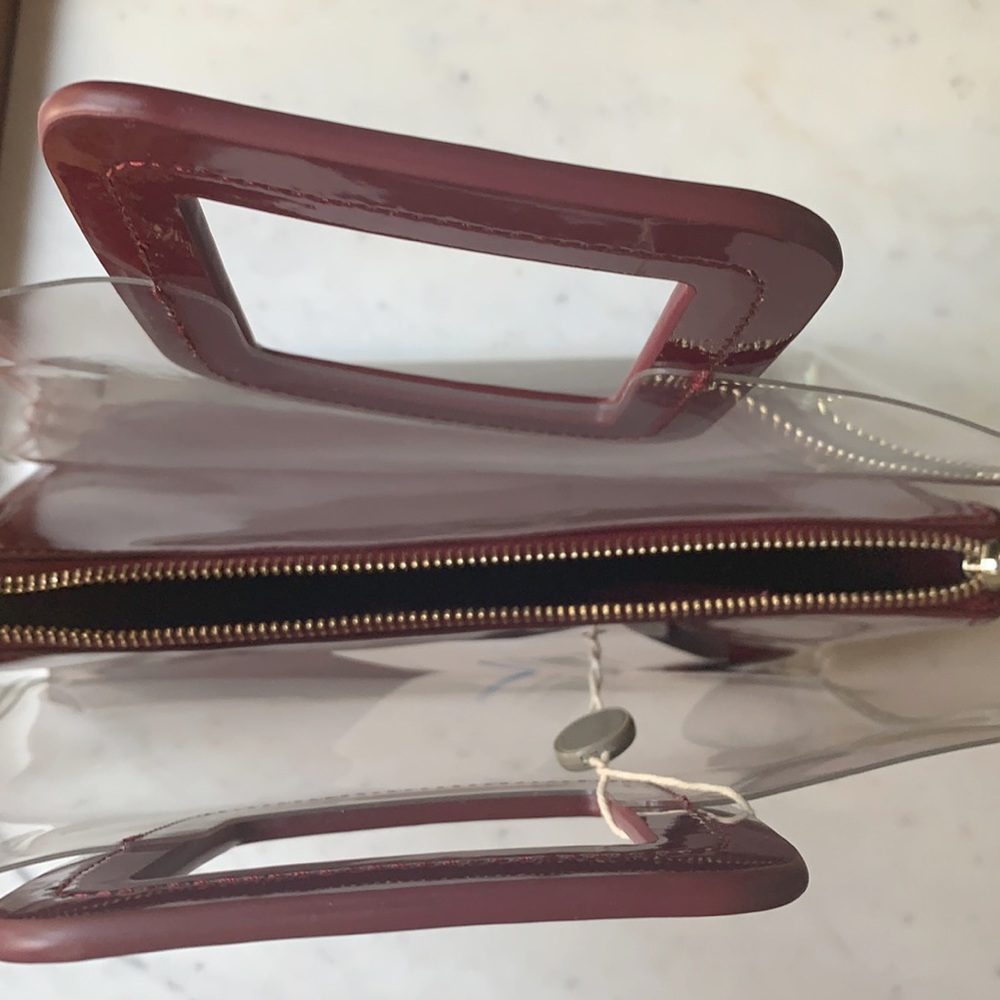 Staud • Burgundy Shirley Leather PVC Bag - Picture 4 of 7